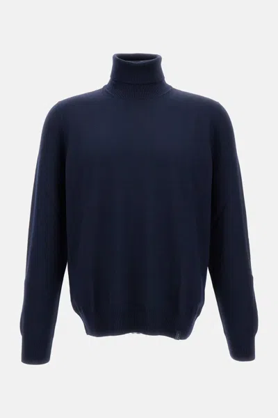 Fay High-collar Turtleneck Sweater In Blue