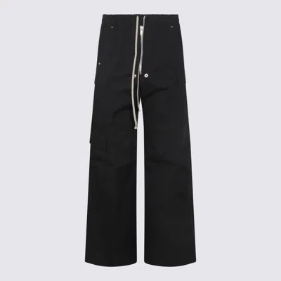 Rick Owens Wide Bela Cotton Poplin Pants In Black