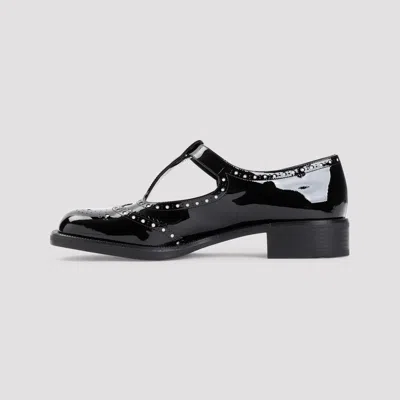 Miu Miu Logo Leather Mary Jane In Black