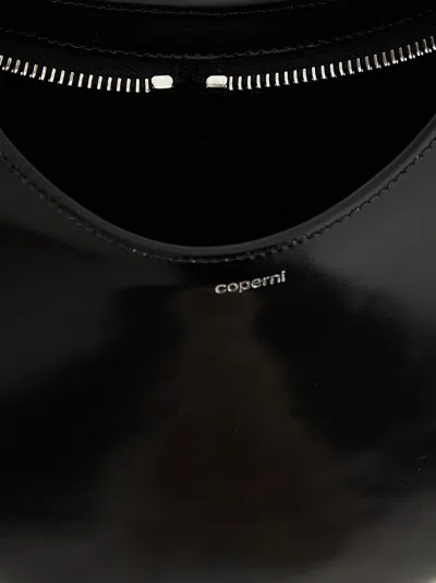 Coperni Swipe Glossy Finish Backpack With Adjustable Strap In Black