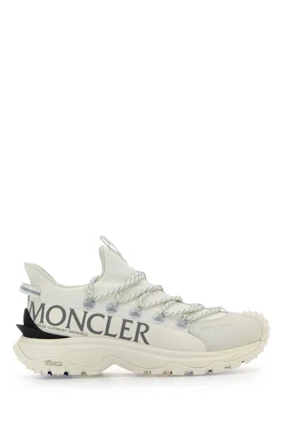 Moncler White Nylon Sneakers In Neutral