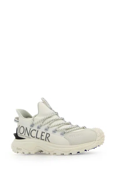 Moncler White Nylon Sneakers In Neutral
