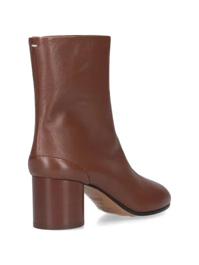 Maison Margiela Tabi 60 Nappa Leather Ankle Boots In Brown
