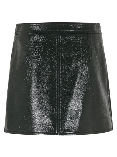 Courrèges Reedition Vinyl Mini Skirt In Black