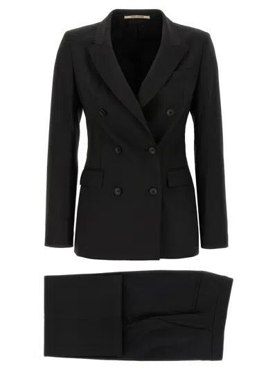 Tagliatore Tailored Black Blazer With Double-breasted Design And Structured Lapel In Black