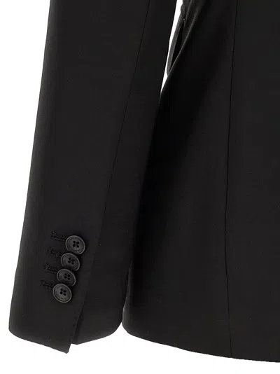 Tagliatore Tailored Black Blazer With Double-breasted Design And Structured Lapel In Black