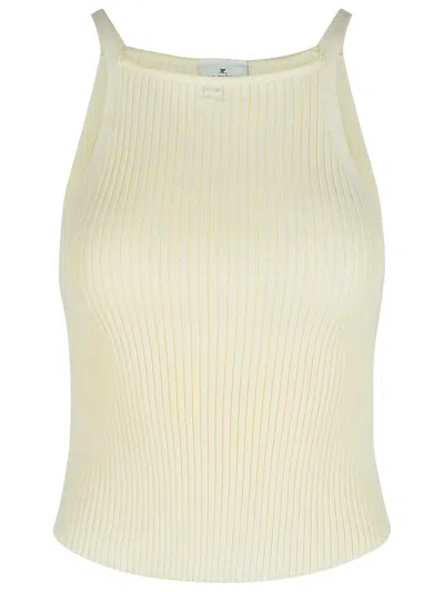 Courrèges Courreges Ivory Viscose Blend Top In Neutral