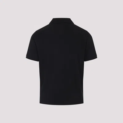 Saint Laurent Cassandre Polo Shirt In Black