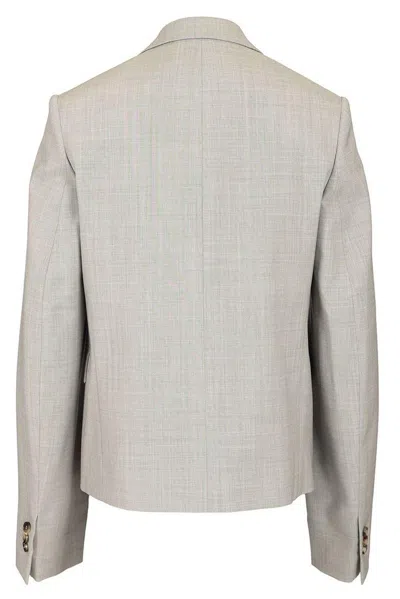 Loewe Single-breasted Jacket With Wide Sleeves In Gray