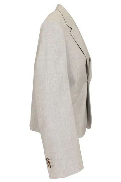 Loewe Single-breasted Jacket With Wide Sleeves In Gray