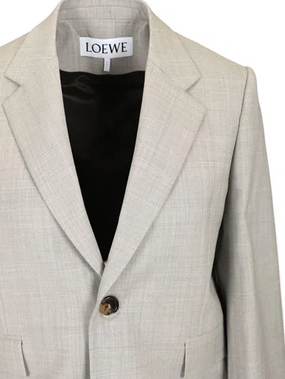 Loewe Single-breasted Jacket With Wide Sleeves In Gray