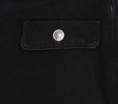 Liu •jo Crystal Embellished Denim Skirt In Black