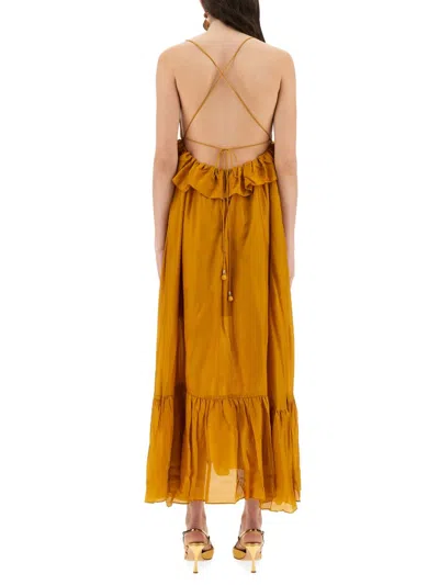 Zimmermann "rhiannon" Dress In Gold