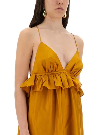 Zimmermann "rhiannon" Dress In Gold