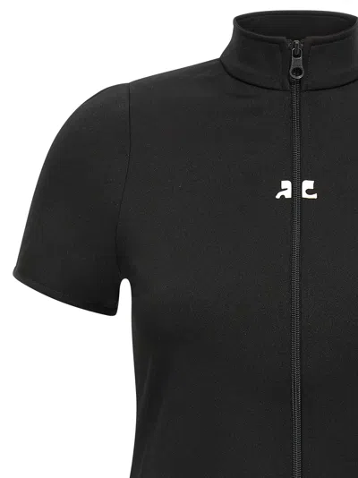 Courrèges Interlock Zipped Top In Black