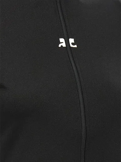 Courrèges Interlock Zipped Top In Black