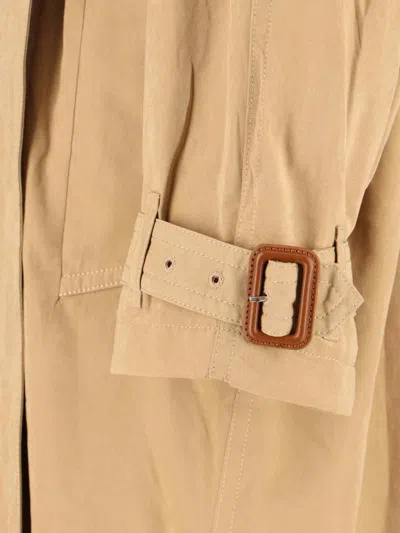 Isabel Marant Long Belted Double-breasted Jacket With Sophisticated Cuffs In Neutral