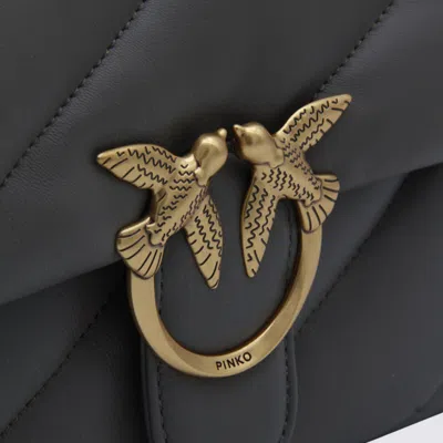 Pinko Small Quilted Shoulder Bag In Gray