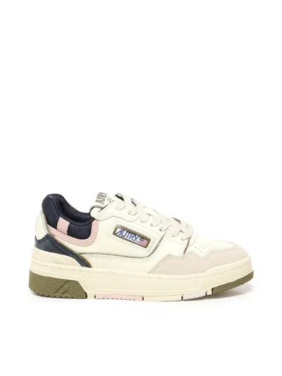 Autry Low Top Leather And Fabric Sneakers In Neutral