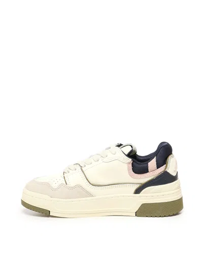 Autry Low Top Leather And Fabric Sneakers In Neutral