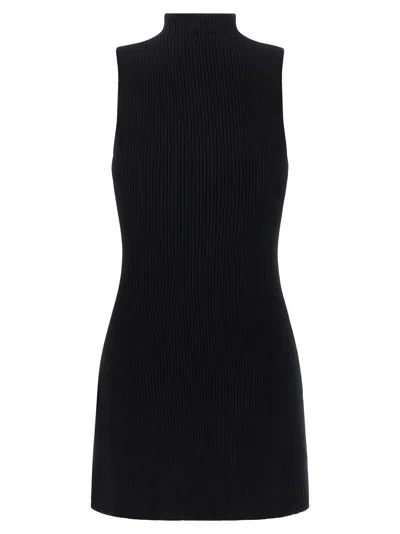 Diesel Mini Wool Dress With Inlay In Black