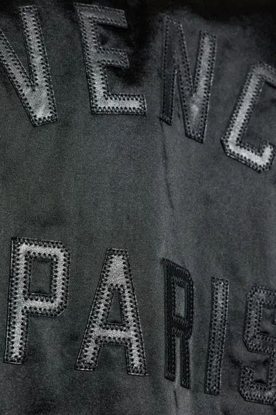 Givenchy Men Cotton And Nylon Jacket With Leather Sleeves In Black