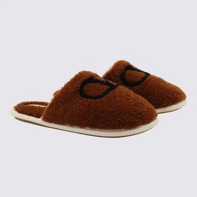 Valentino Garavani Ta Chambre Wool Slippers In Blue