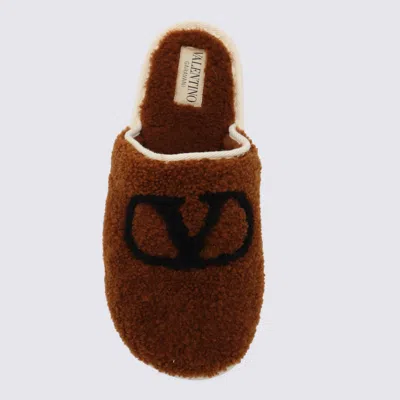 Valentino Garavani Ta Chambre Wool Slippers In Blue