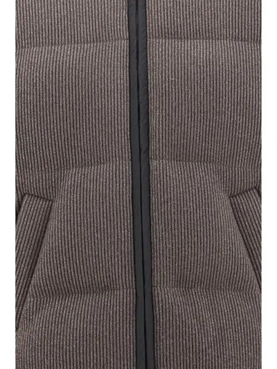 Brunello Cucinelli Luxe Cashmere Down Jacket In Gray