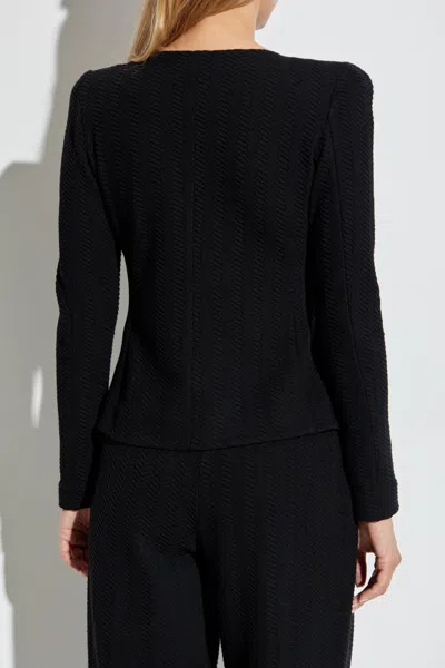 Emporio Armani Cotton Blend Blazer Jacket In Black