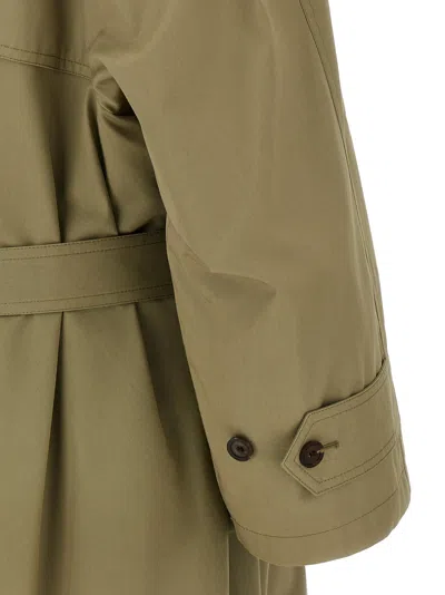 Balenciaga Beige Double-breasted Cotton Trench Coat In Brown