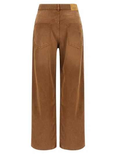 Isabel Marant High Waist Trousers Wide Legs In Brown