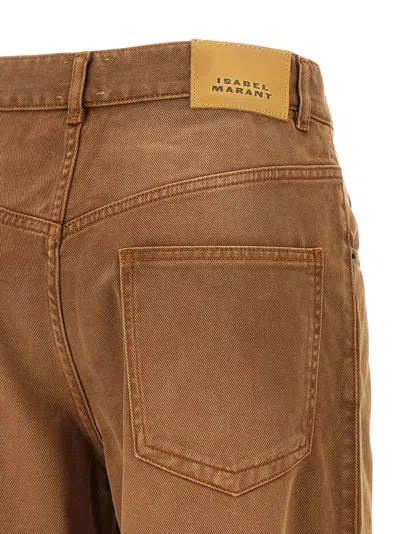 Isabel Marant High Waist Trousers Wide Legs In Brown