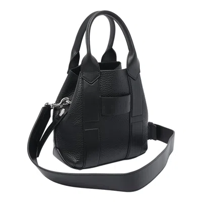 Hogan Leather Shoulder Bag 2 Handles In Black