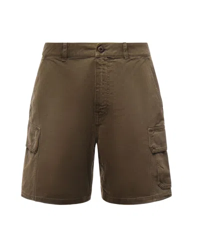 Loewe Men Cotton Cargo Shorts In Brown
