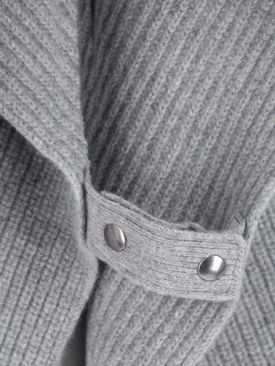 Stella Mccartney Wool And Cashmere Blend Poncho In Gray