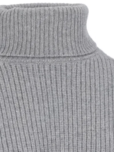 Stella Mccartney Wool And Cashmere Blend Poncho In Gray