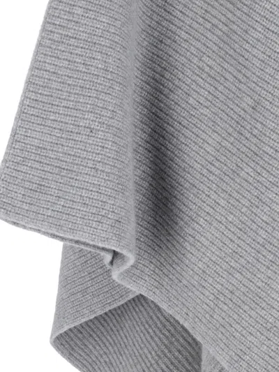 Stella Mccartney Wool And Cashmere Blend Poncho In Gray