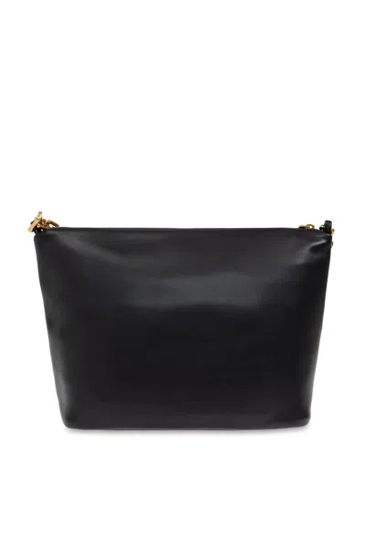 Emporio Armani Ppa Leather Medium Hobo Bag With Chain In Black