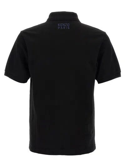 Kenzo Men's Gots Happy Tiger Embroidered Slim Polo In Black