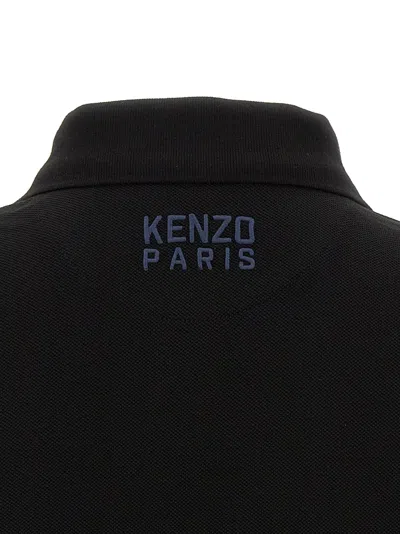 Kenzo Men's Gots Happy Tiger Embroidered Slim Polo In Black