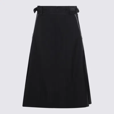 Sacai Suiting Mix Skirt In Black