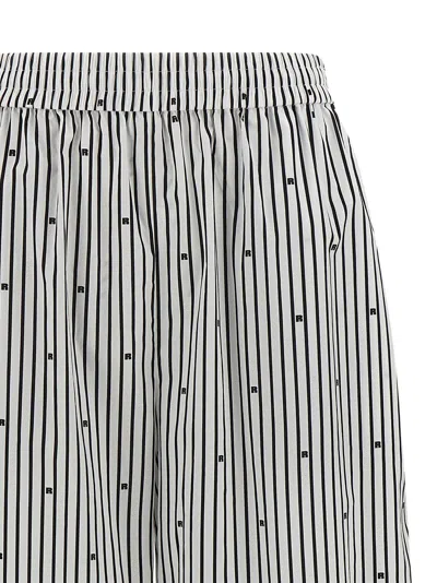 Rotate Birger Christensen Striped Tapered Poplin Pants In Gray