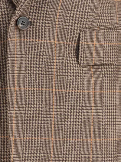 Saint Laurent Prince Of Wales Wool Jacket In Animal Print