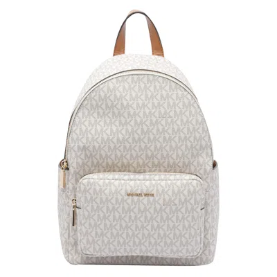 Michael Kors Medium Tanner Backpack With Logo Print In White