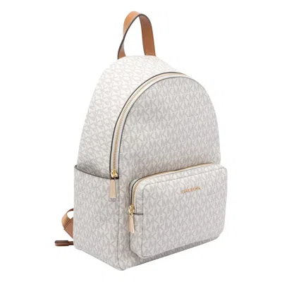 Michael Kors Medium Tanner Backpack With Logo Print In White
