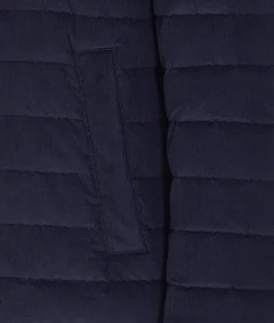 Herno Men Hooded Short Down Jacket In Blue