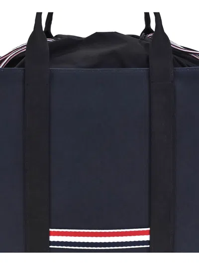 Thom Browne Medium Tool Tote W/ Drawstring Opening I In Blue