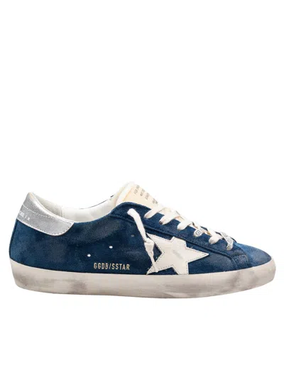 Golden Goose Sneakers Low-top Super-star In Suede In Blue