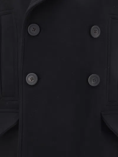 Rick Owens Officer Coat Structured Wide Lapels In Black